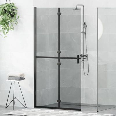 vidaXL Rám pre sprchu bez dverí Čierna 100 x 6,5 x 190 cm