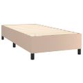 vidaXL Boxspring posteľ matrac a LED kapučínová 90x200 cm umelá koža