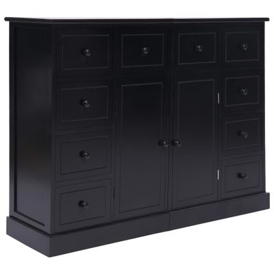 vidaXL Komoda s 10 zásuvkami čierna 113x30x79 cm drevená