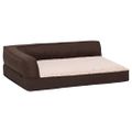 vidaXL Ergonomický matrac pre psa 75x53 cm ľanový vzhľad flís hnedý