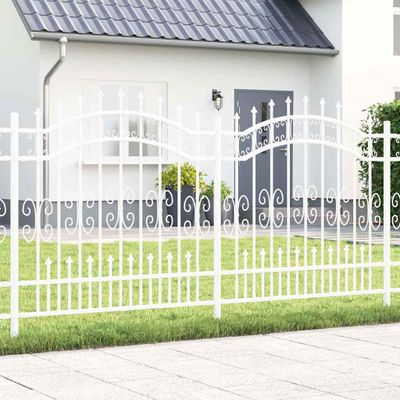 vidaXL Záhradný plot KAMPEN 240 x 166 cm Povrchovo upravená oceľ Biela