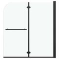 vidaXL Skladací sprchový kút 2 panely 120x140 cm ESG čierny