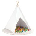 vidaXL Teepee stan Biela 120 x 120 x 150 cm Textil a plast