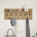 vidaXL Vešiak na stenu Nástenná montáž Remeselný dub 100 x 40 x 12 cm