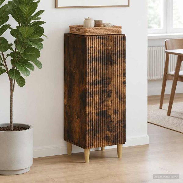 vidaXL Servírovacia skriňa Dymový dub 33 x 34,5 x 90 cm