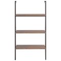 vidaXL Naklonený regál s 3 policami, tmavohnedo čierny 64x35x120,5 cm