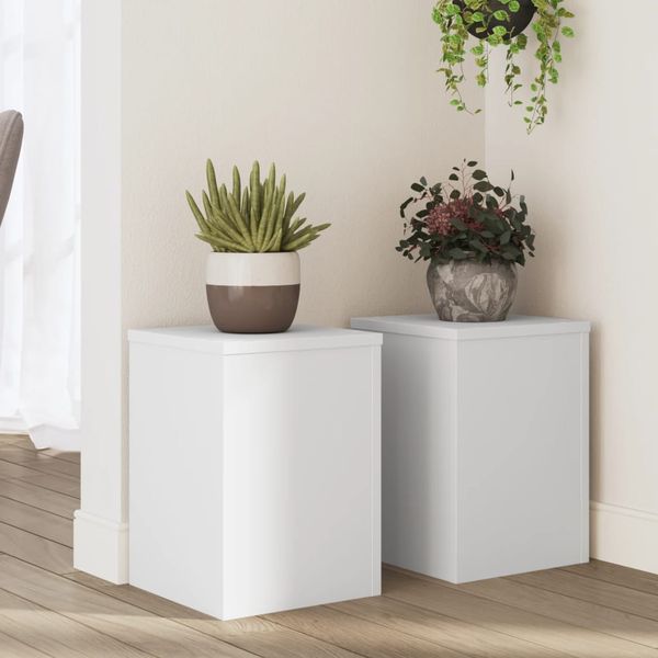 vidaXL Stojany na rastliny 2 ks biele 25x25x35 cm kompozitné drevo