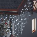 vidaXL LED svetelný záves cencúle 10 m 400 LED studená biela 8 funkcií