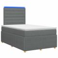 vidaXL LED boxspring posteľ s matracom Tmavosivá 120 x 190 cm Látka