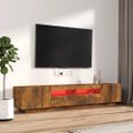 vidaXL 2-dielna súprava TV skriniek s LED dymový dub spracované drevo