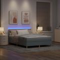 vidaXL LED box s pružinami s LED pásikmi Svetlosivá 140 x 190 cm látka