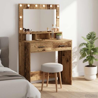 vidaXL Toaletný stolík Staré drevo 79 x 41 x 135 cm Kompozitné drevo