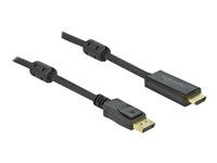 Adaptérový kábel - DisplayPort so zástrčkami (samec) uzamykacie do HDMI so zástrčkami (samec) - 1 m - trojnásobne tienený - čierna - podporuje 4K, aktívny