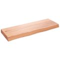 vidaXL Nástenná polica bledohnedá 80x30x(2-6) cm ošetrený masívny dub