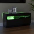 vidaXL TV skrinka s LED svetlami lesklá čierna 80x35x40 cm