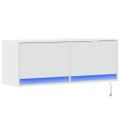 vidaXL TV nástenná skrinka s LED svetlami biela 100x31x38 cm