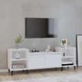 vidaXL TV skrinka lesklá biela 160x35x55 cm spracované drevo