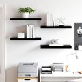 vidaXL Plávajúce nástenné police 4ks, lesklé čierne 60x23,5x3,8cm, MDF