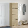 vidaXL Botník so 4 výklopnými zásuvkami dub sonoma 60x42x204 cm