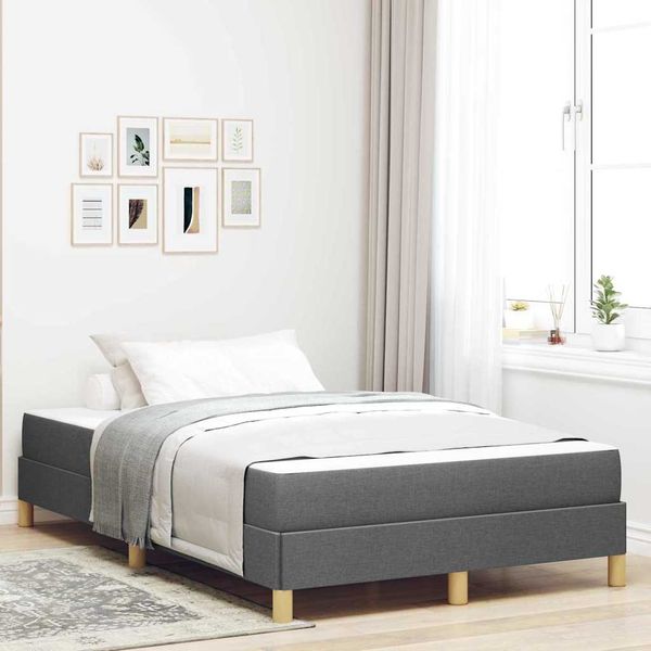 vidaXL Posteľ s pružinovým rámom Tmavo šedá 120 x 190 cm látka