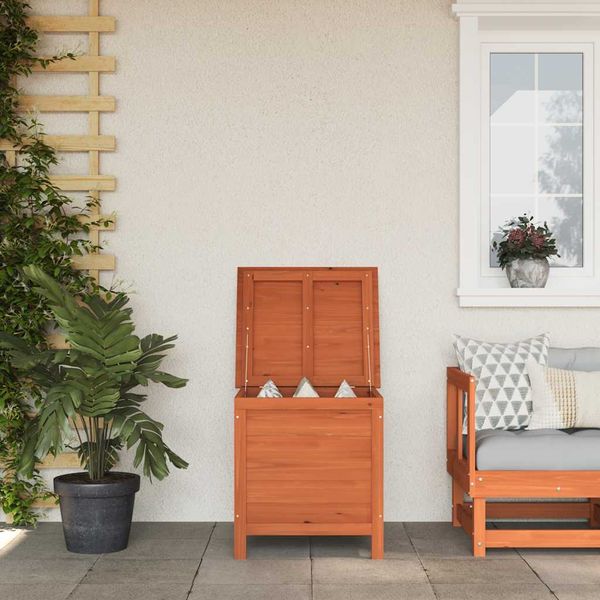 vidaXL Záhradný úložný box hnedý 50x49x56,5 cm jedľový masív
