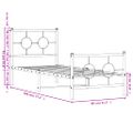 vidaXL Kovový rám postele s čelom a podnožkou biely 75x190 cm