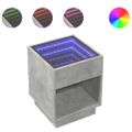 vidaXL Konferenčný stolík s nekonečnými LED betónovosivý 40x40x50 cm