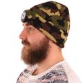 Čiapka s čelovkou 180 lm, nabíjacia, USB, univerzálna veľkosť, bavlna/PE, maskáčová SIXTOL