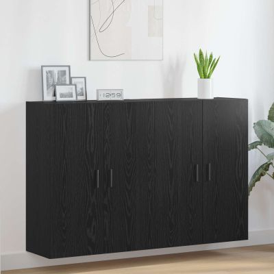 vidaXL Nástenná skrinka 2 ks Čierny dub 69,5 x 34 x 90 cm