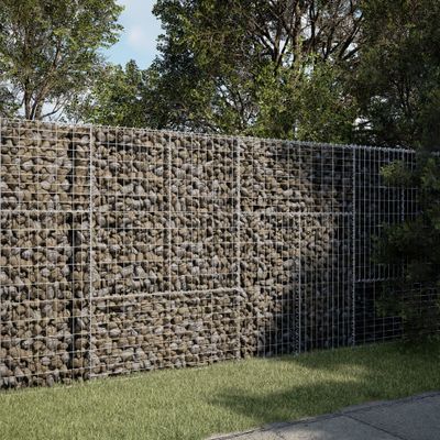 vidaXL Gabiónový kôš s krytom 200x50x150 cm pozinkované železo