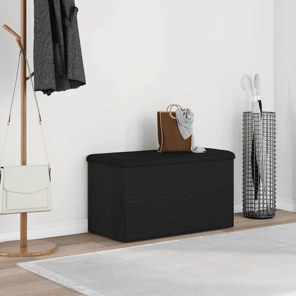 vidaXL Úložná lavička Čierny dub 82 x 42 x 45 cm Kompozitné drevo