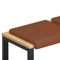 vidaXL Vankúš na lavičku 2 ks Umelá koža Hnedá Hĺbka 35 cm
