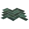 vidaXL Dlaždica herringbone 10 ks Tmavozelená 30 x 30 cm