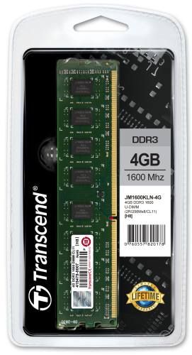 Transcend pamäť 4GB DDR3-1600 U-DIMM (JetRam) 2Rx8 CL11
