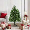 vidaXL Vianočný stromček s 150 LED-i so stojanom Zelená 120 cm PE