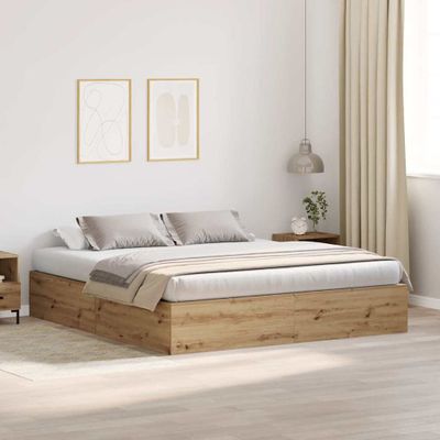 vidaXL Rám postele s úložným prostorem Remeselný dub 180 x 200 cm