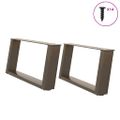 vidaXL Nohy konferenčného stolíka v tvare U, 2 ks, prírodná oceľ, 70 x (30-31) cm, oceľ