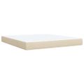 vidaXL Posteľný rám boxspring s matracom krémový 180x200 cm látka