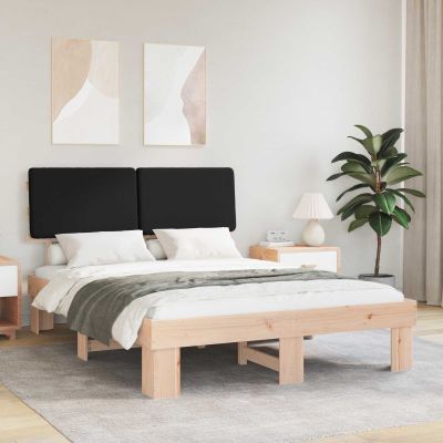 vidaXL Rám postele s čalúneným čelom Čierna 160 x 200 cm