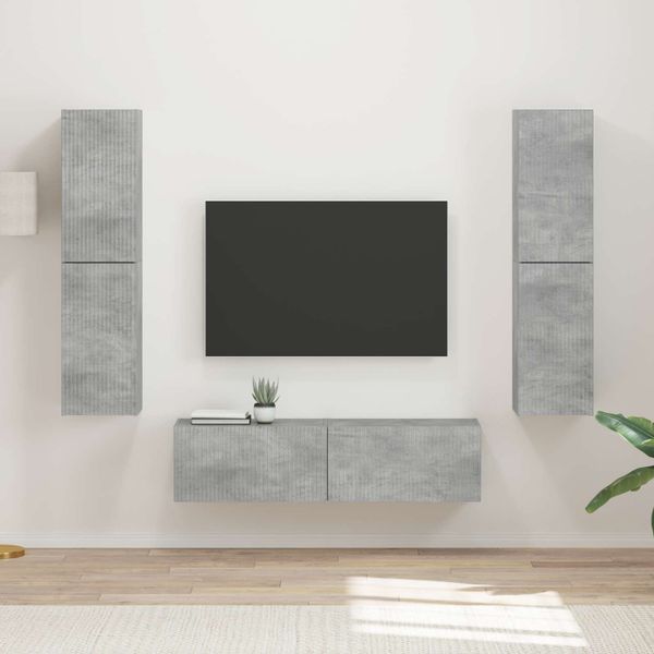 vidaXL Zostava TV skriniek 6 pcs Betónová šedá Kompozitné drevo