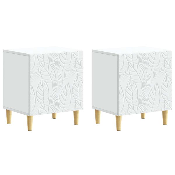 vidaXL Nočný stolík 2 pcs Biela 43 x 34,5 x 50 cm Kompozitné drevo