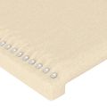 vidaXL Čelo postele so záhybmi krémové 203x23x118/128 cm látka