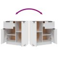vidaXL Komoda biela 60x30x70 cm spracované drevo
