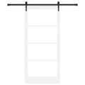 vidaXL Posuvné dvere 93 x 202 cm Masívne borovicové drevo a sklo Biela