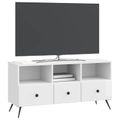 vidaXL TV skrinka Biela s vysokým leskom 102 x 34,5 x 50 cm
