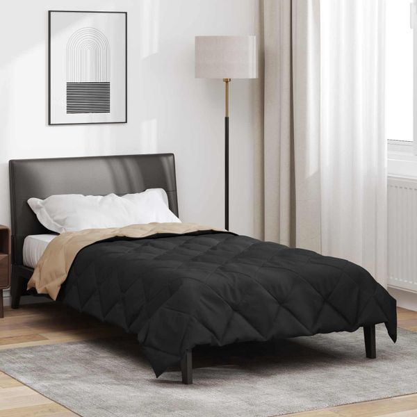 vidaXL Letná prikrývka Čierna a taupe 200 x 155 cm Mikrovlákno