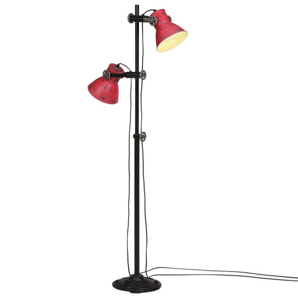 vidaXL Podlahová lampa 25 W šmuhovaná červená 25x25x90/140 cm E27