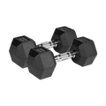 Pogumované liatinové činky HEX 2x10 kg REBEL ACTIVE RBA-2325-10
