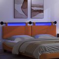 vidaXL Závesné čelo postele S LED svetlom Oranžová Kordúrová tkanina