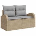 vidaXL Súprava záhradných pohoviek s vankúšom 6 pcs Béžová Poly ratan